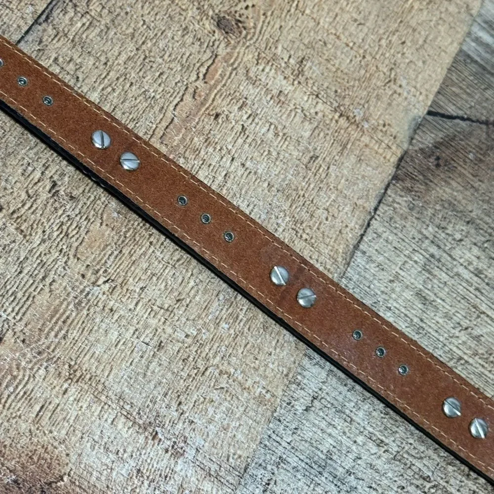 Nocona Rhinestone Studded Camo Dog Collar Heavy‎ Duty Genuine Leather Size L